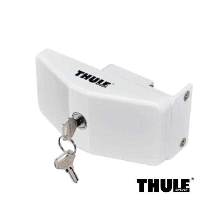 Bloqueador Thule Door Frame Lock con cerradura y llaves incluidas para mayor seguridad.