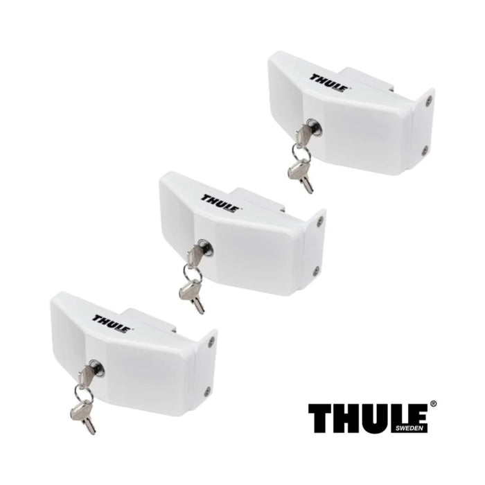 Pack de tres bloqueadores de puerta Thule Door Frame Lock con llaves incluidas.