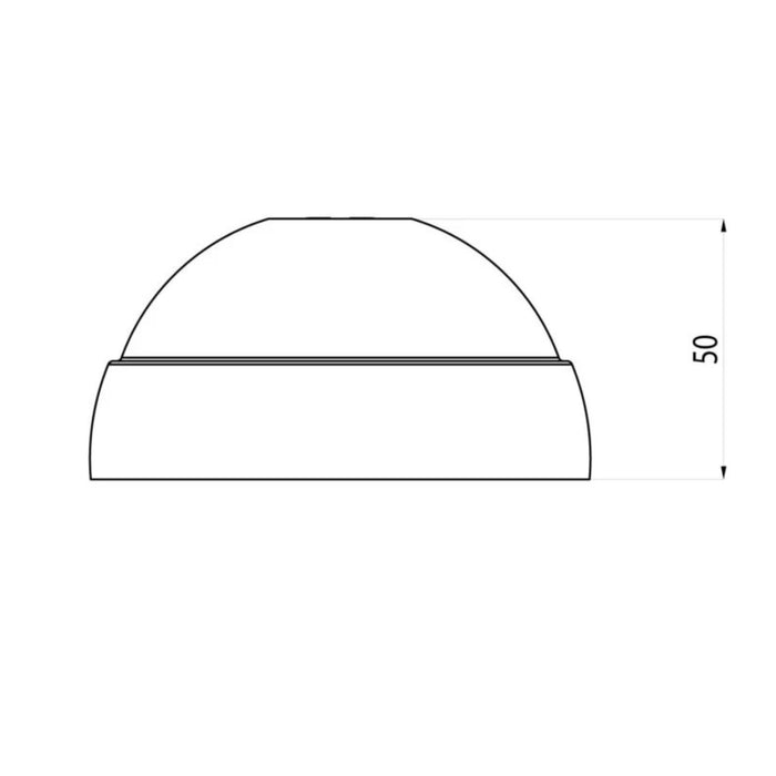 Plano técnico lateral de la cerradura Meroni UFO3 Comfort Negra con medidas.