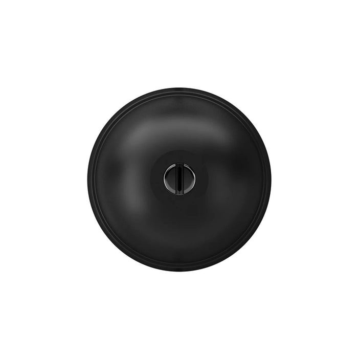 Cerradura Meroni UFO3 Comfort Negra en vista frontal sobre fondo negro.