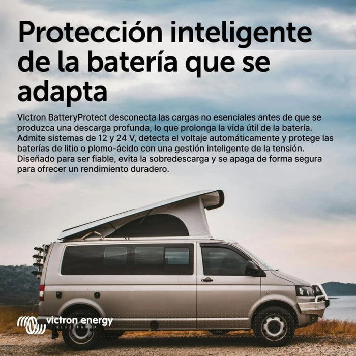 Protección inteligente de batería con Victron BatteryProtect 12/24V 100A en vehículo camper
