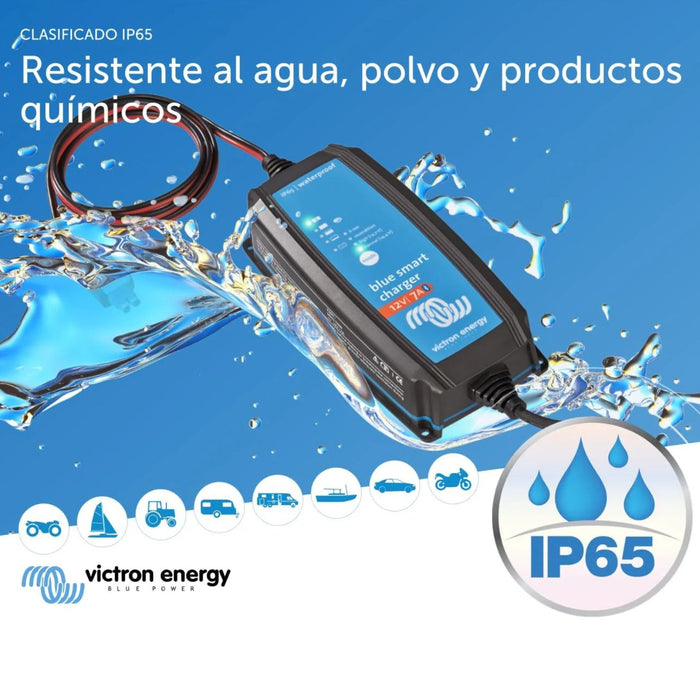 Cargador Victron Energy Blue Smart IP65 12V 7A resistente al agua, polvo y agentes químicos con certificación IP65