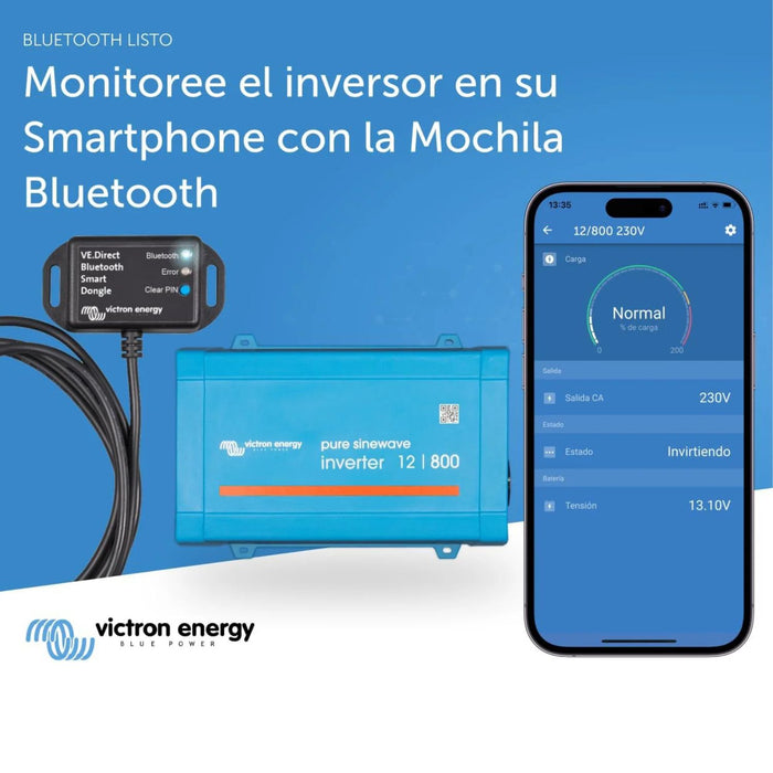 Victron Energy Inversor 800VA 12V con monitoreo por smartphone vía Bluetooth