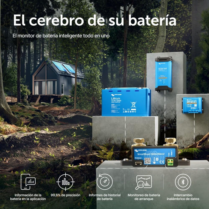SmartShunt 500A de Victron Energy como monitor inteligente en sistemas de batería