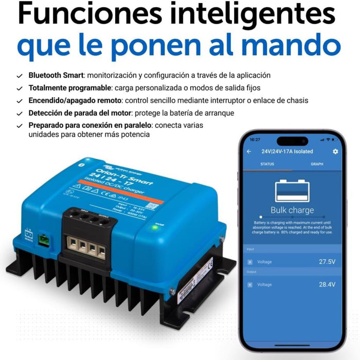 Cargador Victron Orion-Tr Smart 24/24V con Bluetooth integrado y monitorización por app móvil