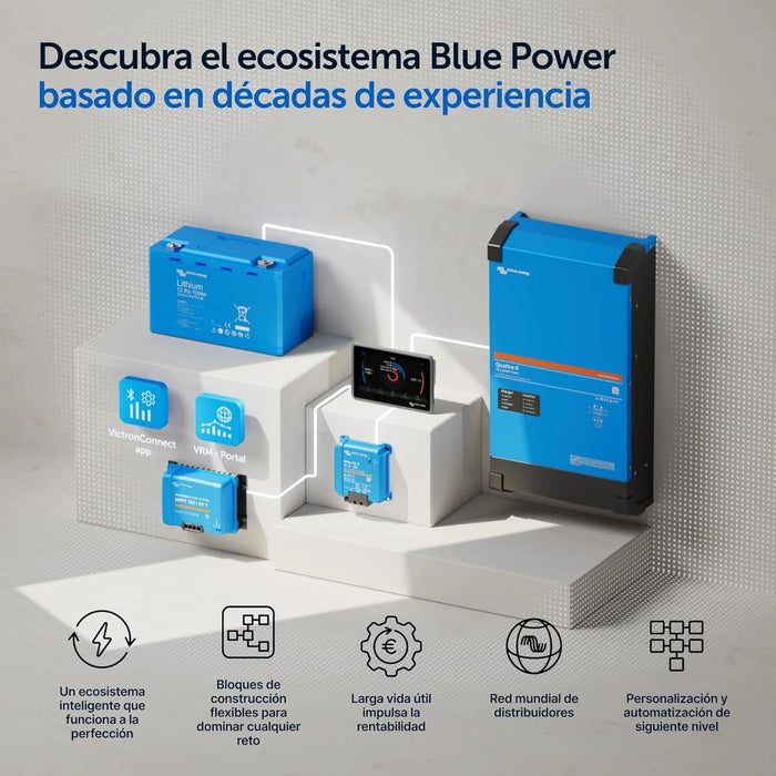 Ecosistema Victron Energy Blue Power con baterías y cargadores inteligentes Orion XS