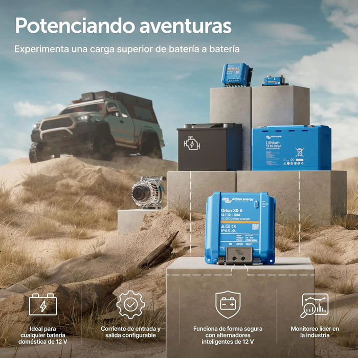 Uso del cargador Victron Orion XS para vehículos todoterreno y sistemas de aventura