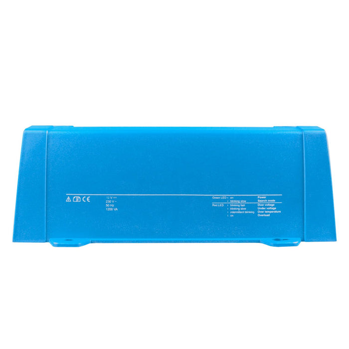 Inversor Victron Phoenix 12/500 vista lateral con especificaciones impresas