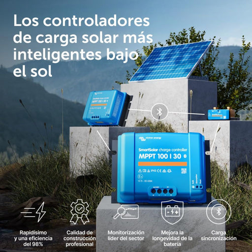 Características principales del controlador solar Victron SmartSolar MPPT 100/30